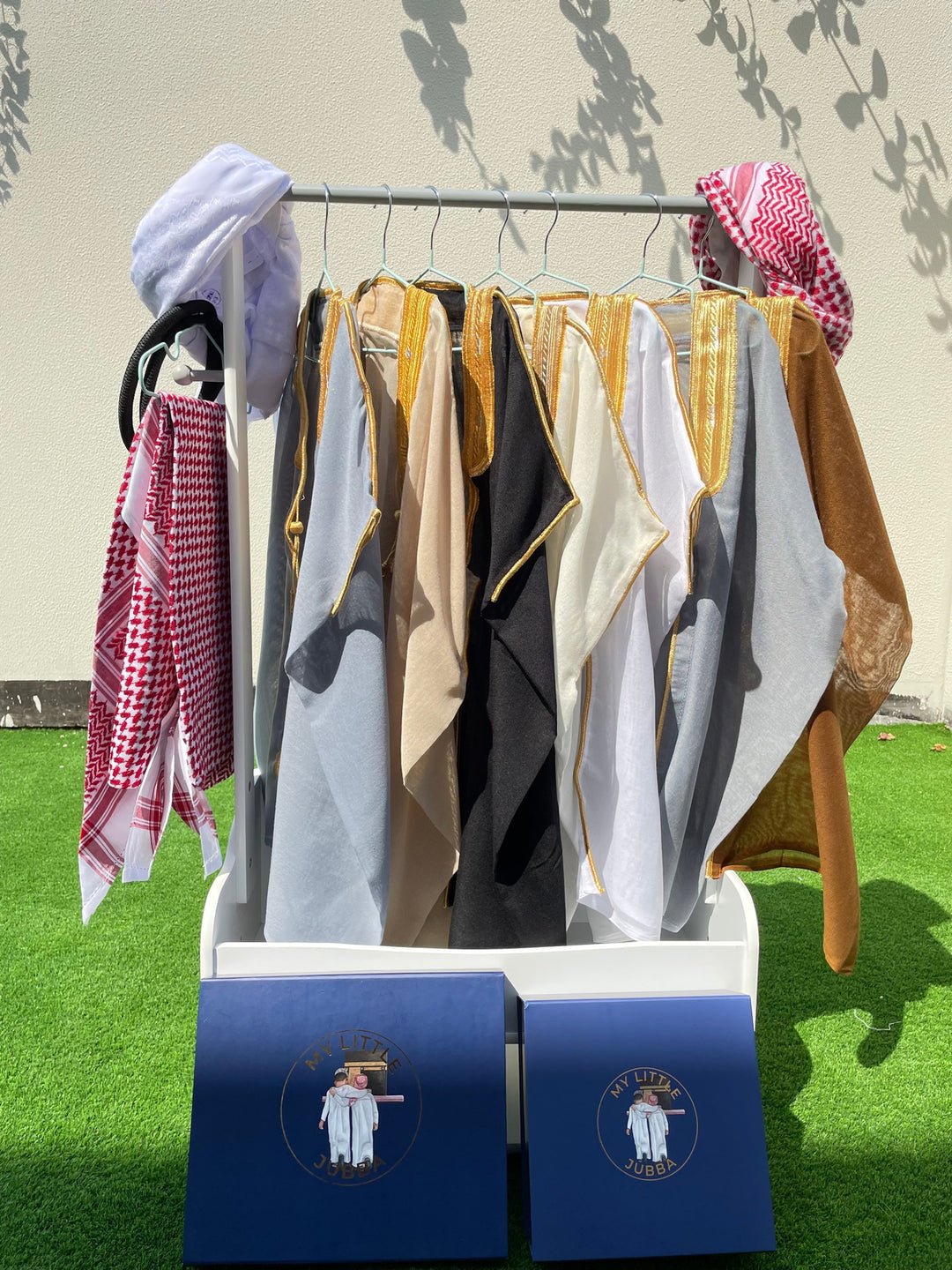 Royal Baby Boy Thobe Gift Set | White Bisht 0-12 Months - 10 Items