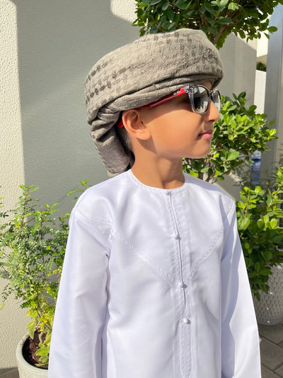 Kids White Emirati Jubba Thobe