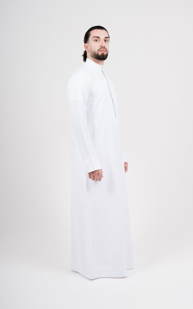 Mens White Semiramis Kuwaiti Thobe
