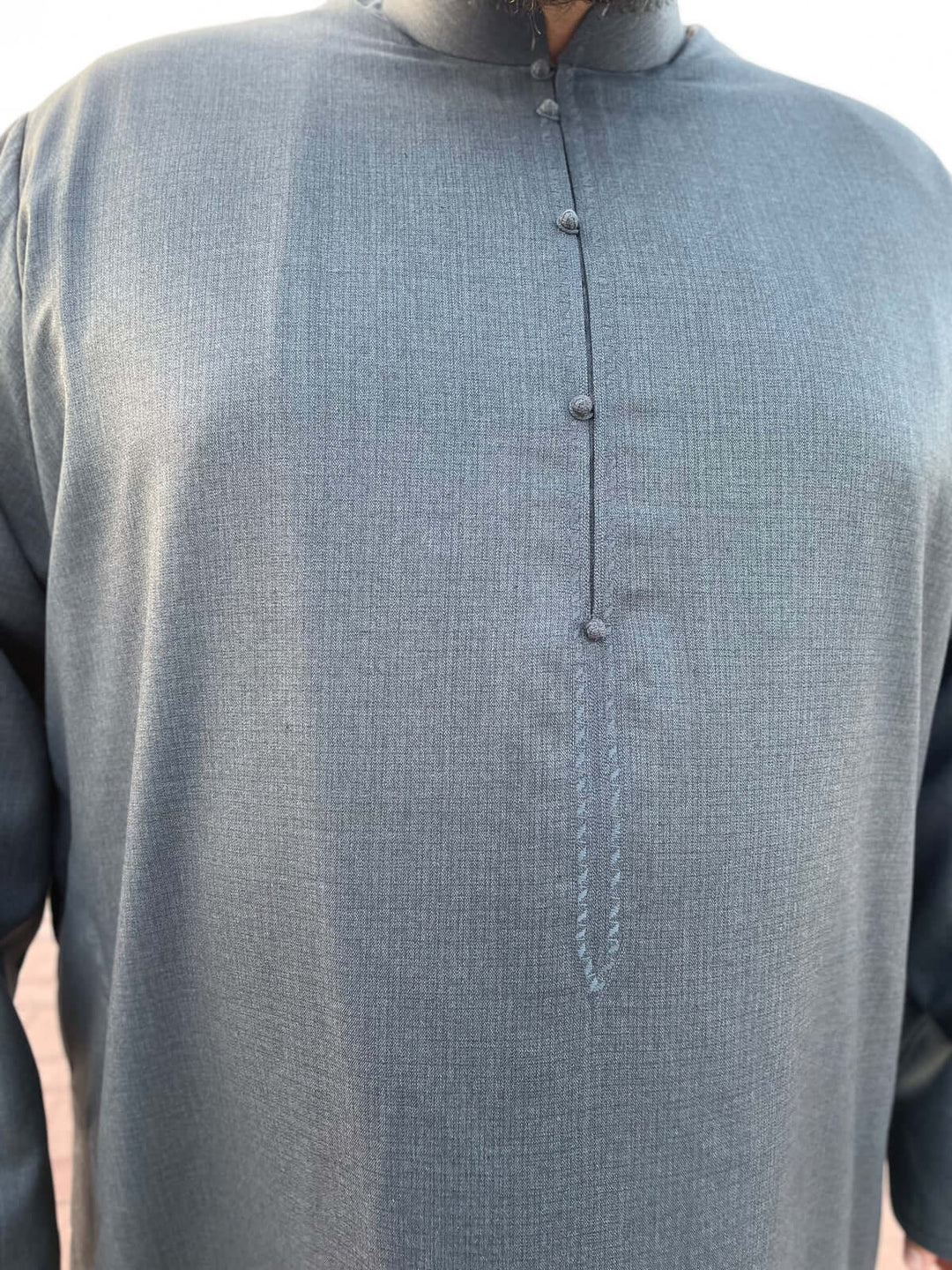 Mens Blue Cashmere Wool Bahraini Thobe