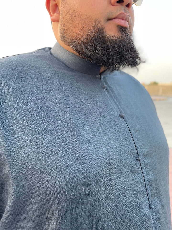 Mens Blue Cashmere Wool Bahraini Thobe