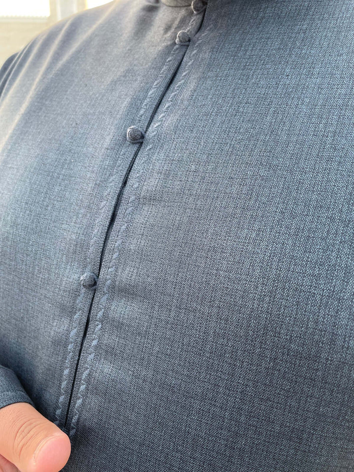 Mens Blue Cashmere Wool Bahraini Thobe