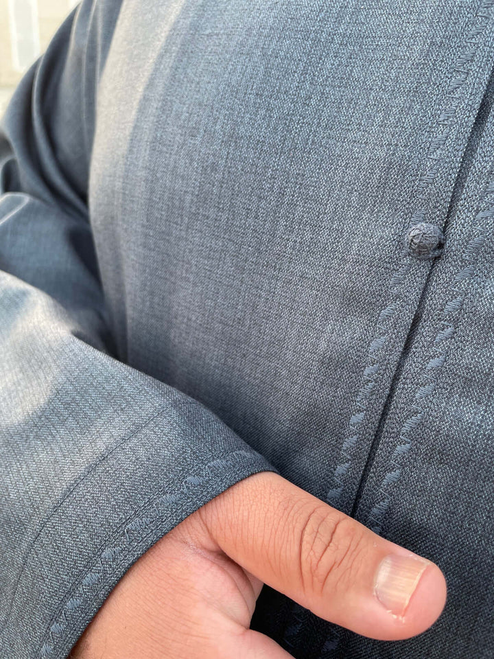 Mens Blue Cashmere Wool Bahraini Thobe