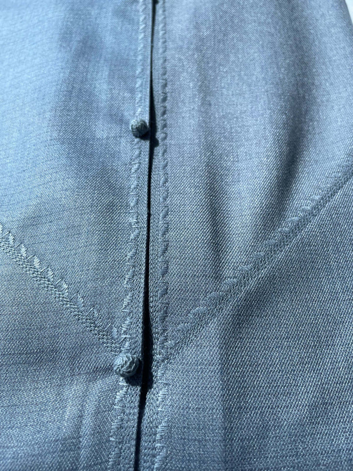 Mens Artic Blue Cashmere Wool Emirati Thobe