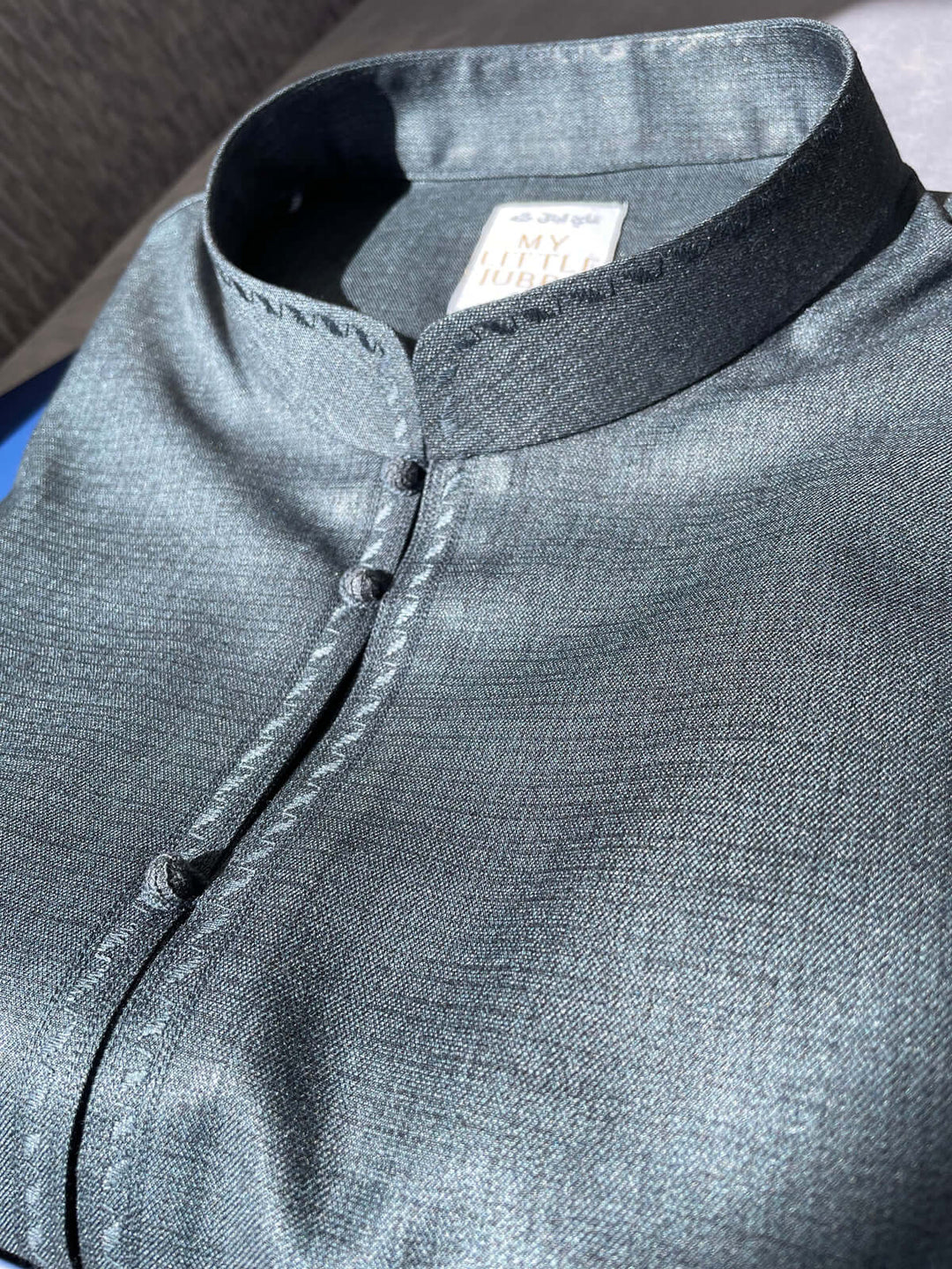 Mens Blue Cashmere Wool Bahraini Thobe
