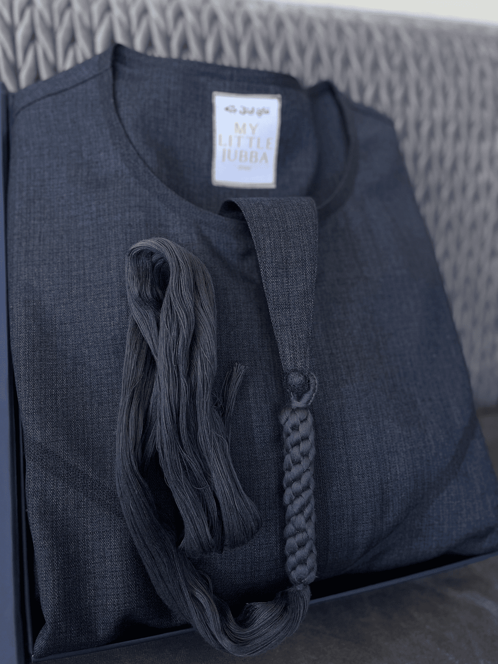 Mens Navy Cashmere Wool Emirati Thobe