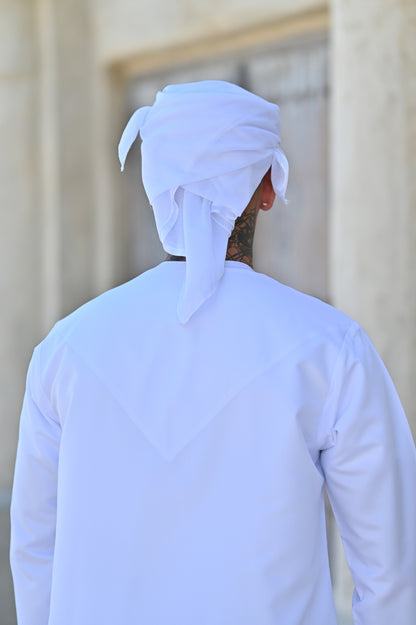 Mens Ready Made White Arab Hat Ghutra